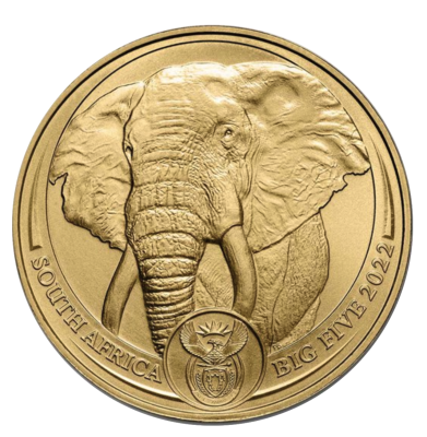 Goldmünze South Africa Big Five Elefant 1 Unze 2022